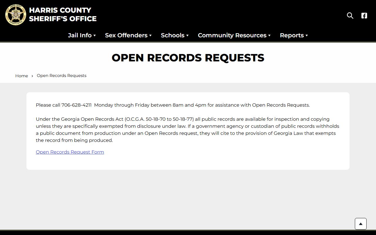 Harris County Clerk of Superior Court records sheriff open records route