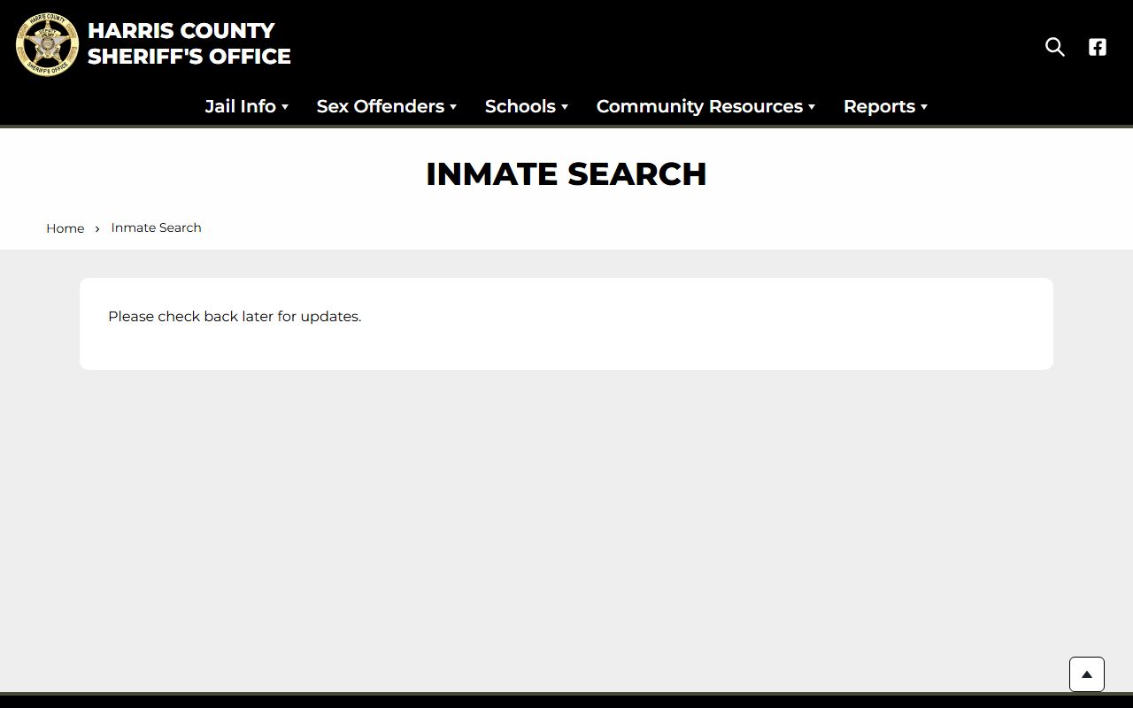 Harris County arrest records sheriff inmate search route