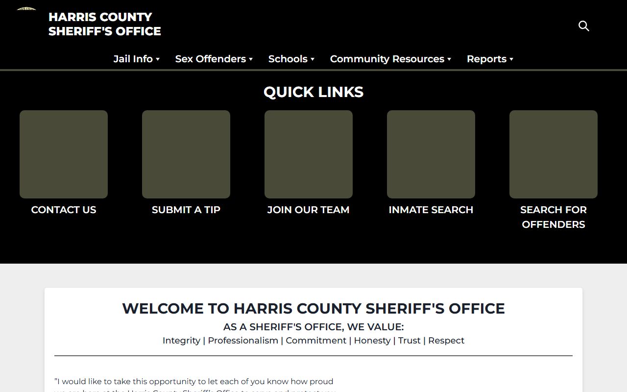 Harris County criminal court records sheriff custody channel