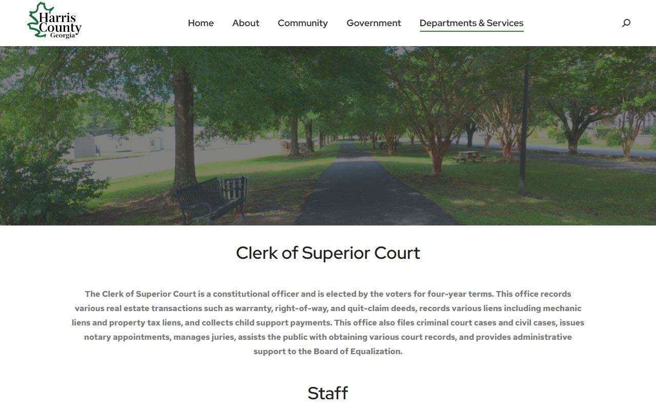 Harris County court records Clerk of Superior Court page