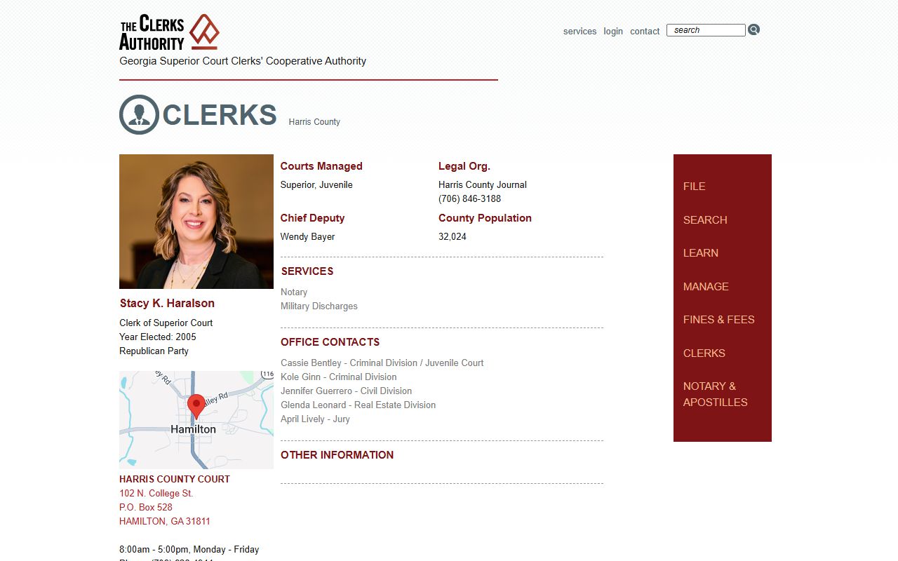 Harris County court records GSCCCA clerk profile