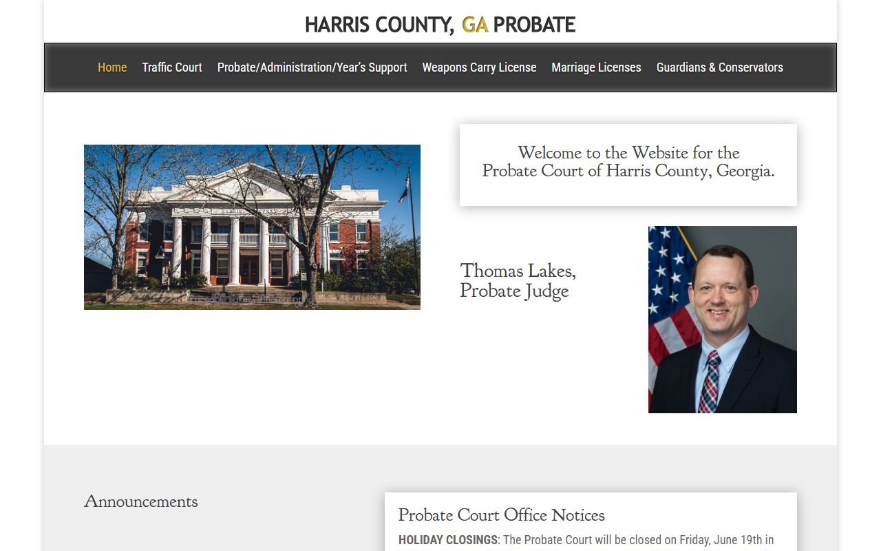 Harris County Probate Court records website