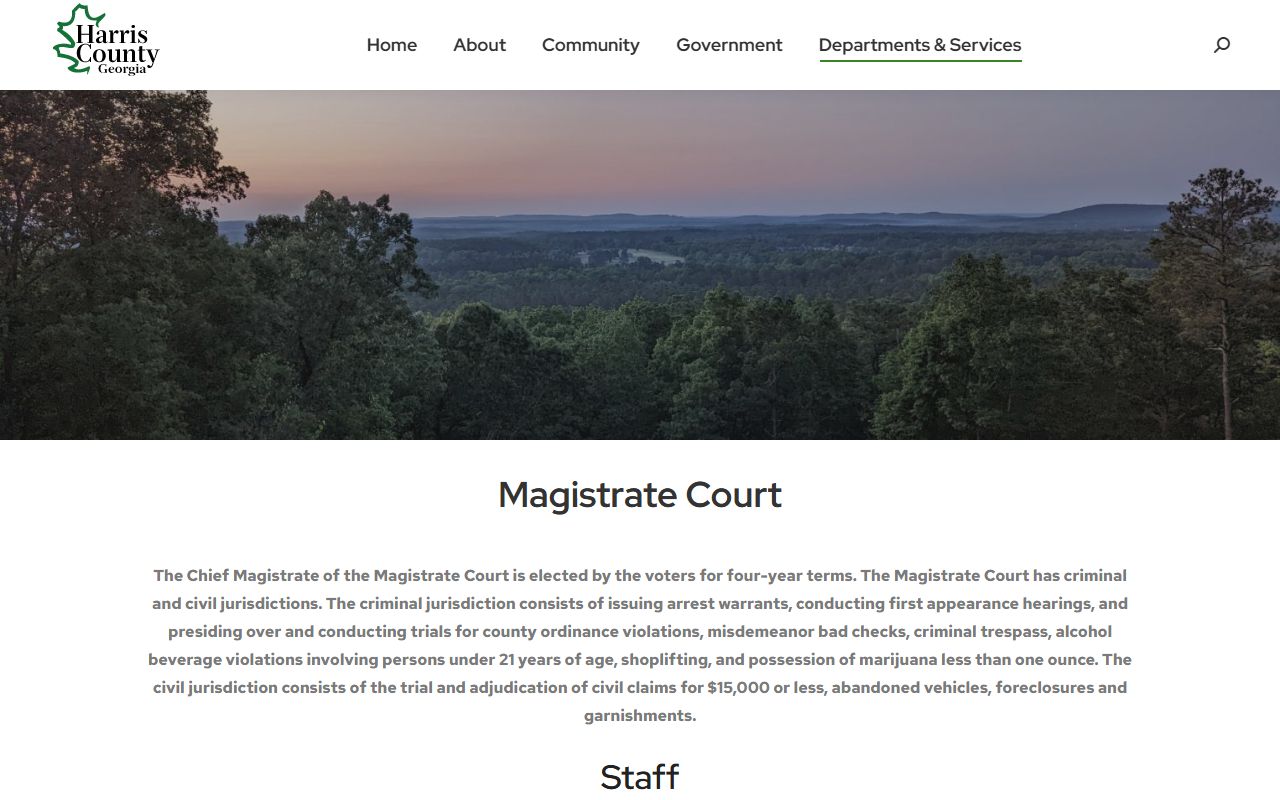 Harris County court records Magistrate Court page
