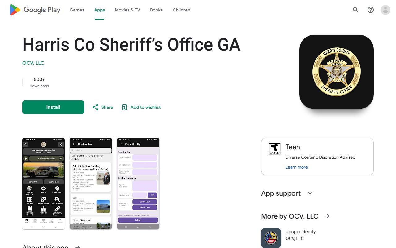 Harris County inmate records sheriff Android app route