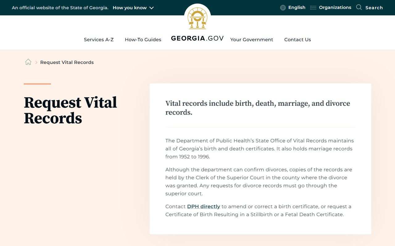 Harris County marriage records Georgia vital records request channel
