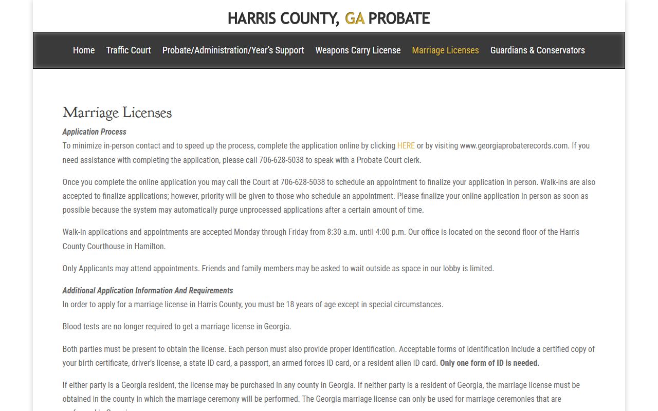 Harris County marriage records Probate marriage license page
