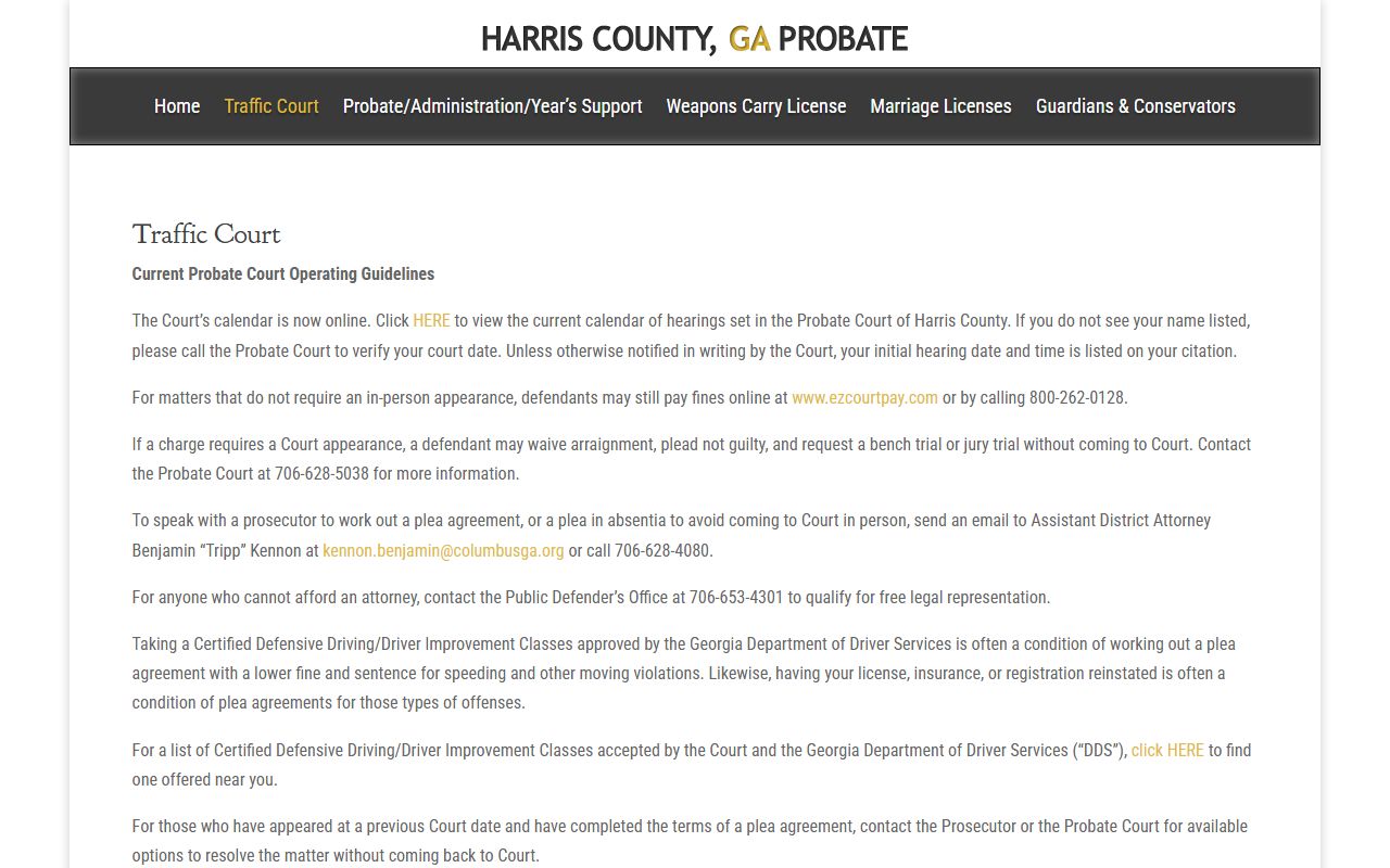 Harris County traffic court records Probate traffic page