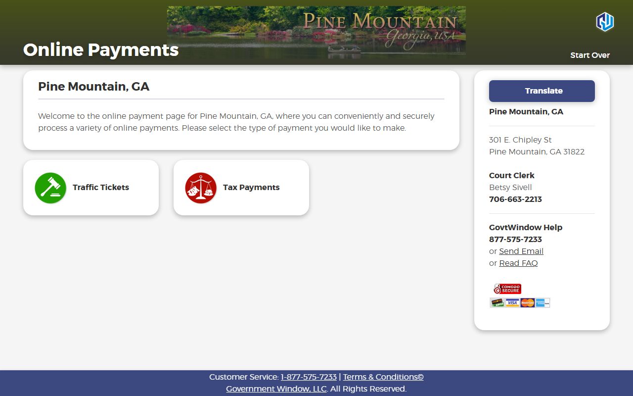 Harris County traffic court records Pine Mountain Government Window payments